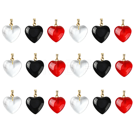 18Pcs 3 Colors Spray Painted Glass Pendants GLAA-YW0004-33-1