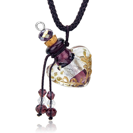 Handmade Lampwork Perfume Bottle Pendant Necklaces WG8449C-01-1