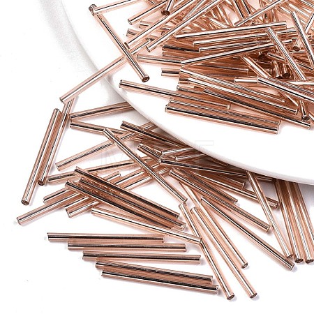 Electroplate Glass Bugle Beads SEED-S043-02A-03-1