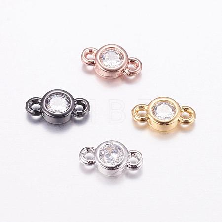 Brass Micro Pave Cubic Zirconia Links KK-F714-09-1