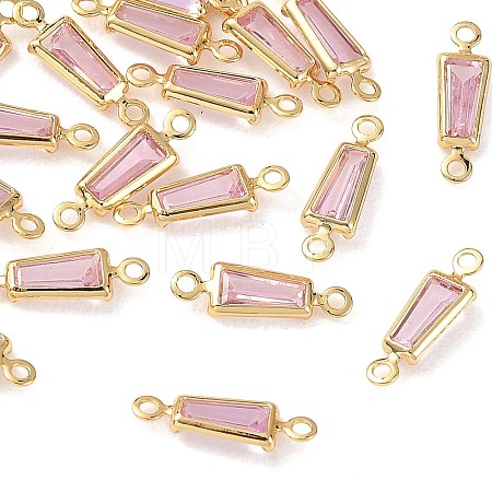 SHEGRACE Brass Pave Cubic Zirconia Trapezoid Connector Charms XGRQ2O654-444B-G-1