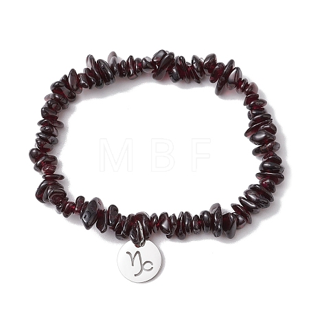 Natural Garnet Stretch Bracelets BJEW-JB11147-10-1