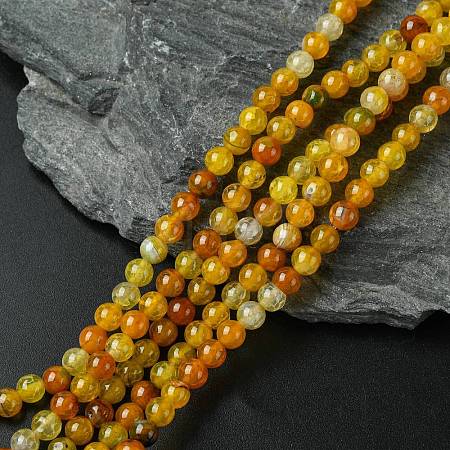 Dyed Natural Dragon Veins Agate Beads Strands G-C068-6mm-15-1