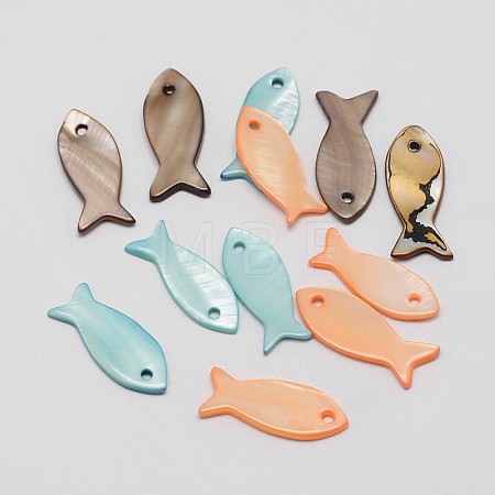 Dyed Shell Fish Pendants X-SHEL-P003-12-1