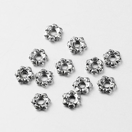 Tibetan Style Alloy Flower Spacer Beads TIBEB-O004-19-1