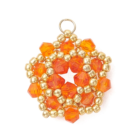 Imitate Austrian Crystal Bicone Glass & Seed Glass Pendants PALLOY-MZ01304-01-1
