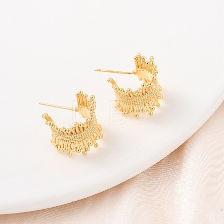 C-Shaped Brass Stud Earrings EJEW-D346-02G-1