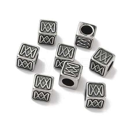 Retro 316 Surgical Stainless Steel European Style Beads STAS-L307-15AS-02-1