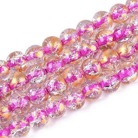 Crackle Transparent Glass Beads Strands GLAA-N030-8mm-01I-1