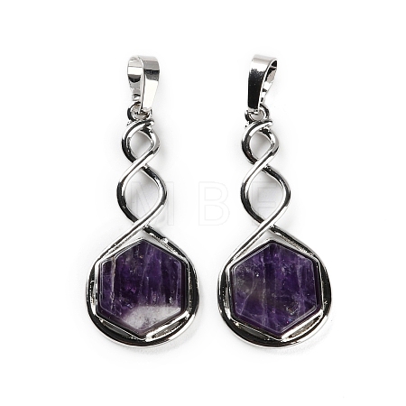 Natural Amethyst Pendants G-F777-05P-07-1
