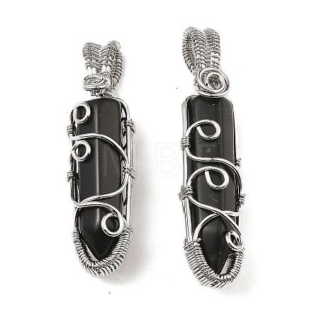 Natural Obsidian Pendants G-K338-28P-02-1