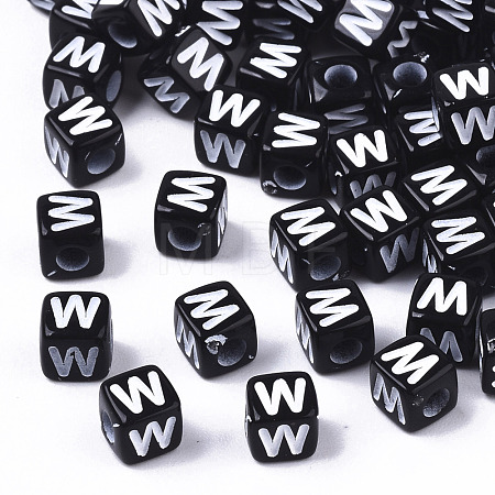 Opaque Acrylic Beads SACR-N002-01W-1