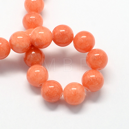 Natural Dyed Yellow Jade Gemstone Bead Strands G-R271-4mm-Y18-1