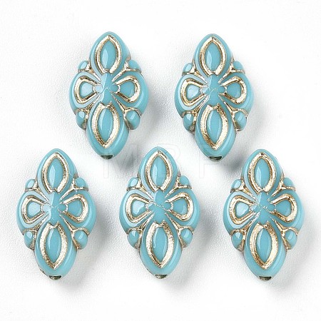 Plating Acrylic Beads OACR-S029-111-1