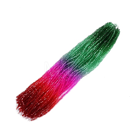 Gradient Color Baking Paint Glass Bead Strands DGLA-A039-T4mm-A010-1