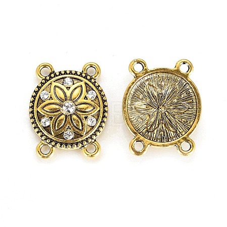 Alloy Rhinestone Multi-Strand Links PALLOY-P185-01AG-RS-1