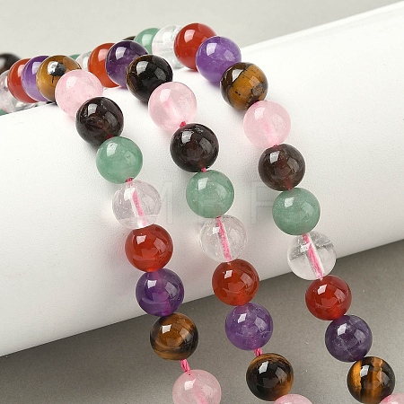 Natural Mixed Gemstone Beads Strands G-P574-A02-8mm-1