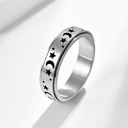 201 Stainless Steel Rotatable Finger Rings FS-WG1BCD7-01-1