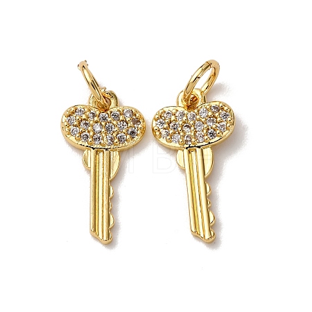 Brass Micro Pave Clear Cubic Zirconia Charms KK-A270-03H-G-1
