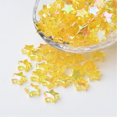 Eco-Friendly Transparent Acrylic Beads PL556-2-1