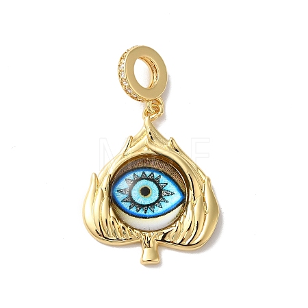 Rack Plating Brass Micro Pave Clear Cubic Zirconia European Dangle Charms KK-G504-26G-01-1