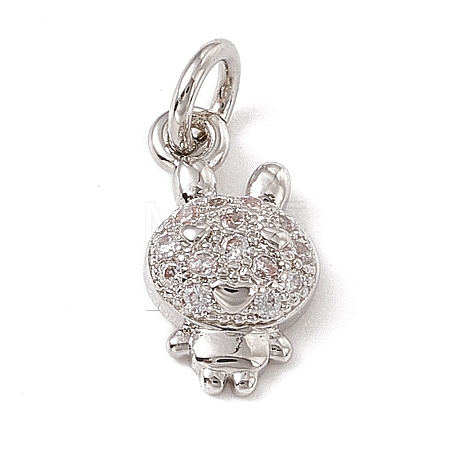 Brass Micro Pave Cubic Zirconia Charms ZIRC-F132-78P-1
