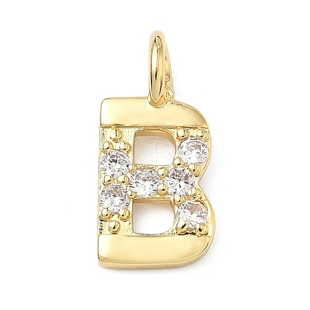 Brass Micro Pave Clear Cubic Zirconia Pendants KK-I476-01G-B-1