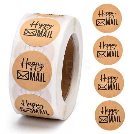 Self-Adhesive Kraft Paper Gift Tag Stickers DIY-G013-A18-1