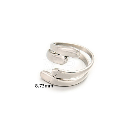 304 Stainless Steel Cuff Open Rings WGC3834-06-1