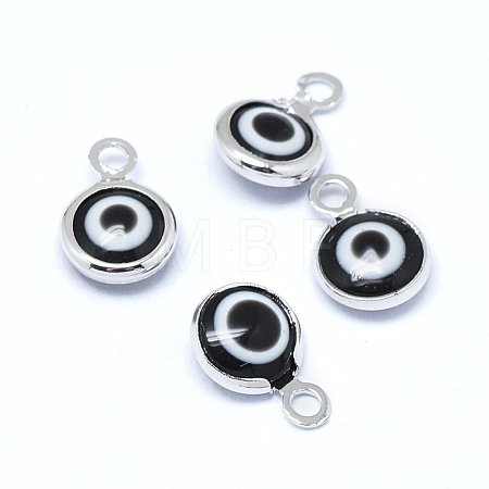 Handmade Evil Eye Lampwork Charms KK-F764-13P-01-1