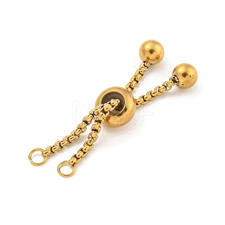 Adjustable 304 Stainless Steel Box Chain Slider Bracelet Making MAK-L038-001G-01-1