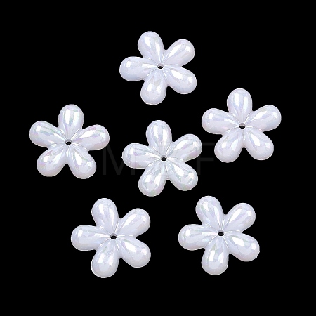 Plating Opaque Acrylic Imitation Shell Beads OACR-P039-04A-1