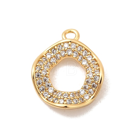 Brass Micro Pave Cubic Zirconia Pendants KK-P340-60G-1