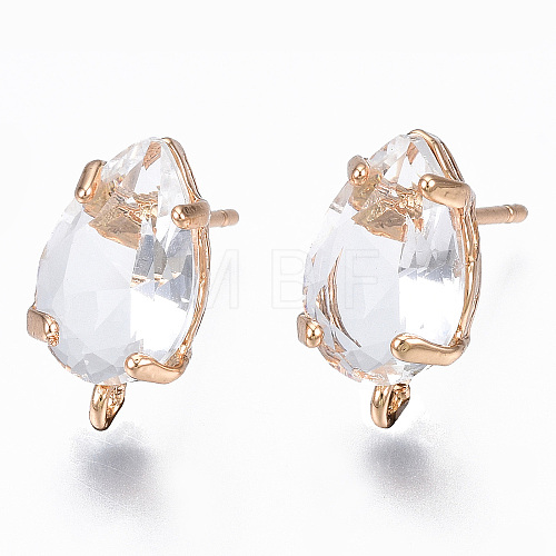 Transparent Brass Stud Earring Findings KK-S365-005-A01-1