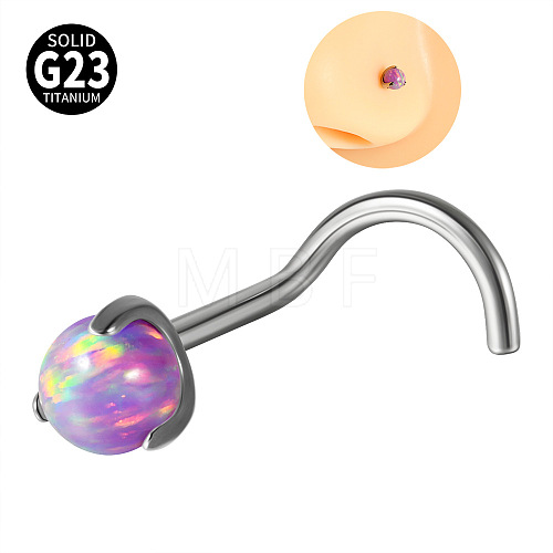 G23 Titanium & Imitation Opal Fishtail Nose Rings WG62851-17-1