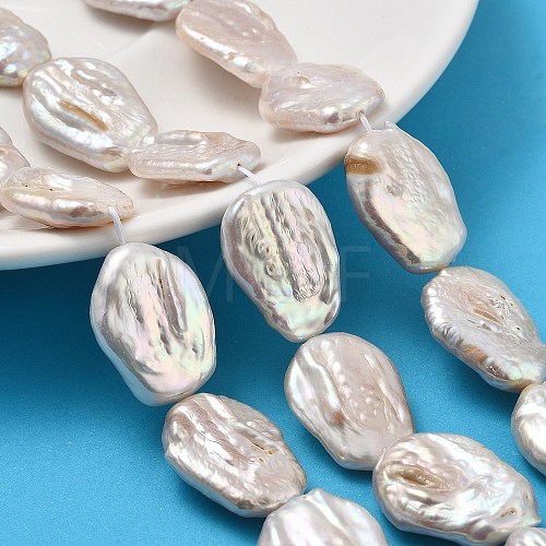 Natural Baroque Keshi Pearl Beads Strands PEAR-P064-08C-03C-1