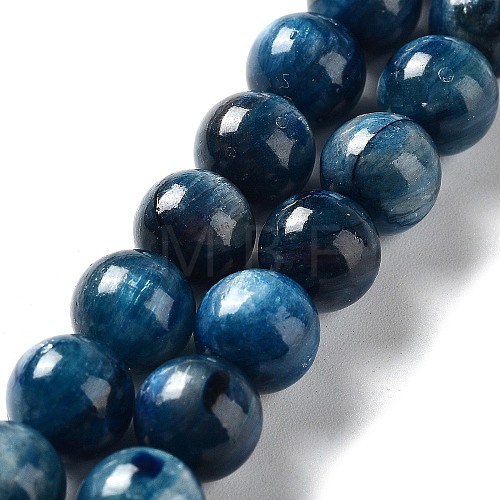 Natural Dyed Kyanite/Cyanite/Disthene Round Beads Strands G-N0150-05-8mm-01-1