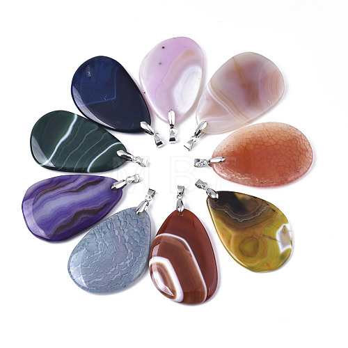 Natural Agate Big Pendants G-R467-08-1