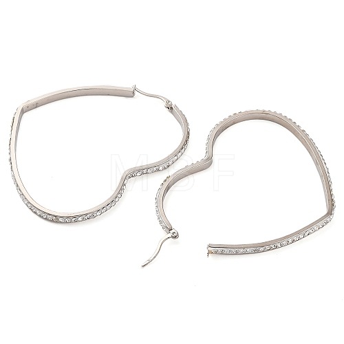 304 Stainless Steel Heart Hoop Earrings EJEW-S242-01P-I-1