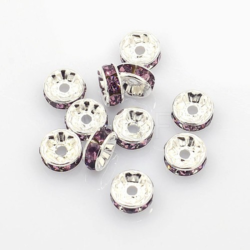 Brass Grade A Rhinestone Spacer Beads RSB039NF-16-1
