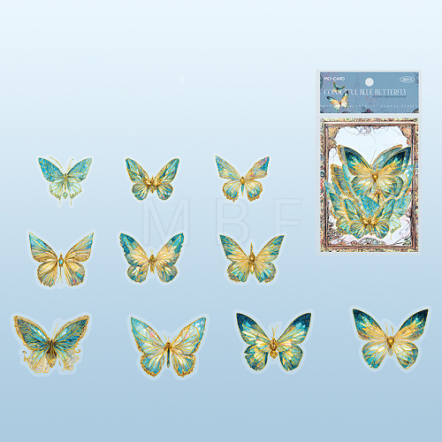 20Pcs PET Self Adhesive Butterfly Decorative Stickers WG17700-04-1
