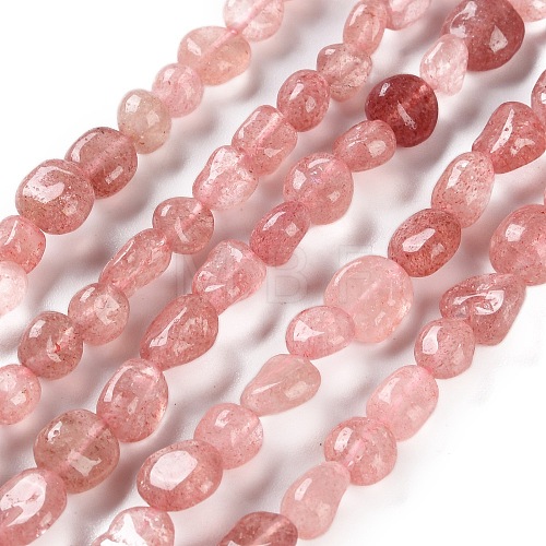 Natural Strawberry Quartz Beads Strands G-P497-01C-43-1