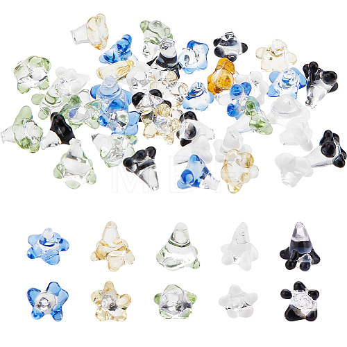 40Pcs 5 Colors High Borosilicate Glass Beads GLAA-FG0001-09-1