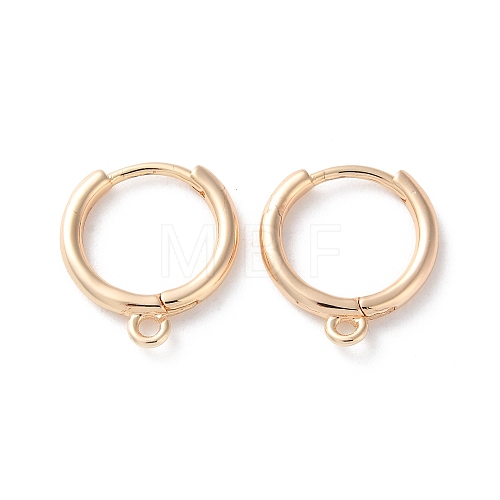 Rack Plating Brass Huggie Hoop Earring Findings KK-S405-02G-1