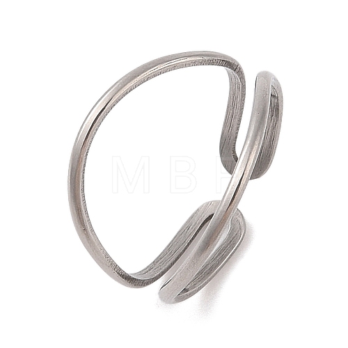 Non-Tarnish 304 Stainless Steel Double Layer Cuff Rings for Women RJEW-G322-01P-1