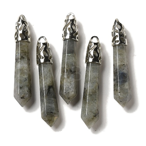 Natural Labradorite Pointed Big Pendants G-Z055-01P-23-1