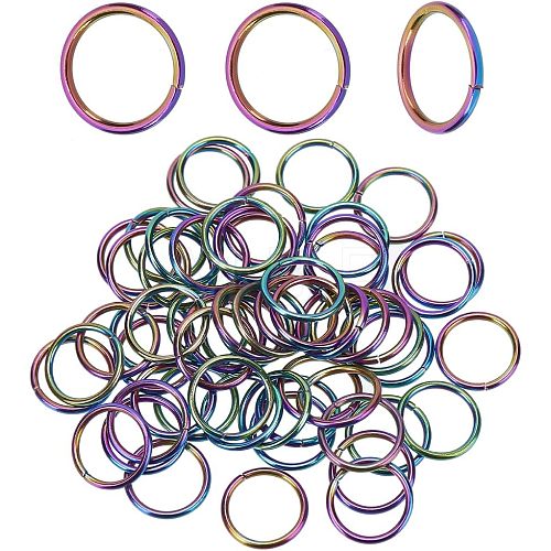 60Pcs Ion Plating(IP) 304 Stainless Steel Jump Rings STAS-CA0001-72-1