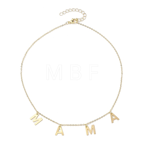 304 Stainless Steel Letter MAMA Pendant Necklace NJEW-JN04702-01-1