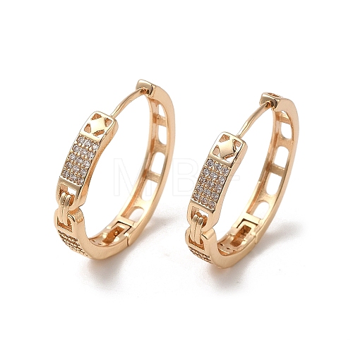 Brass Micro Pave Cubic Zirconia Hoop Earrings EJEW-M238-41KCG-1