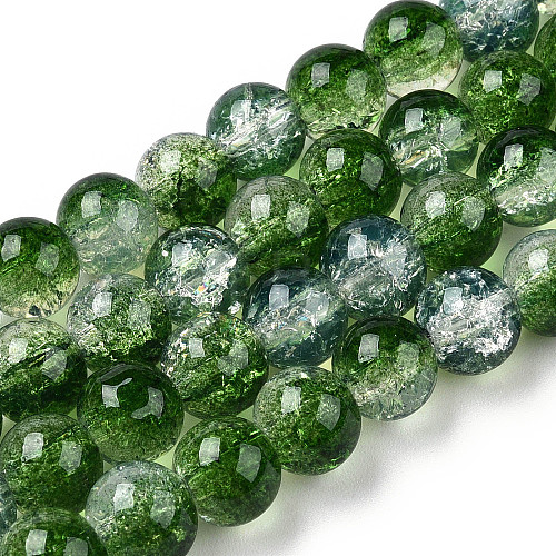 Transparent Crackle Baking Painted Glass Beads Strands X1-DGLA-T003-01A-04-1
